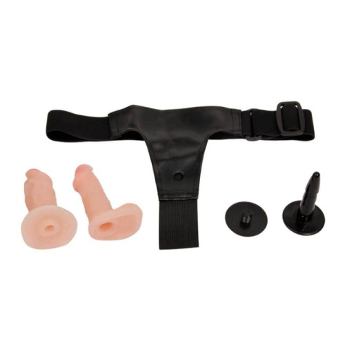 LyBaile Jessica Strap-On - Страпон с двумя насадками, 10.5х3 см (телесный)